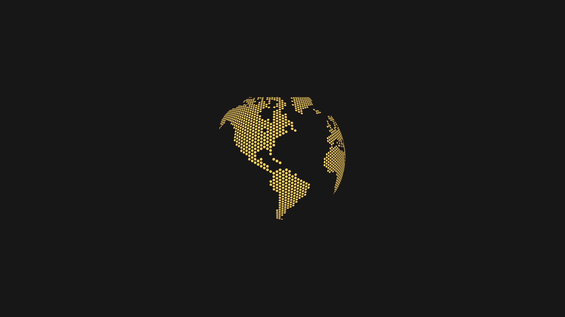 3D world map, transparent and gold color.