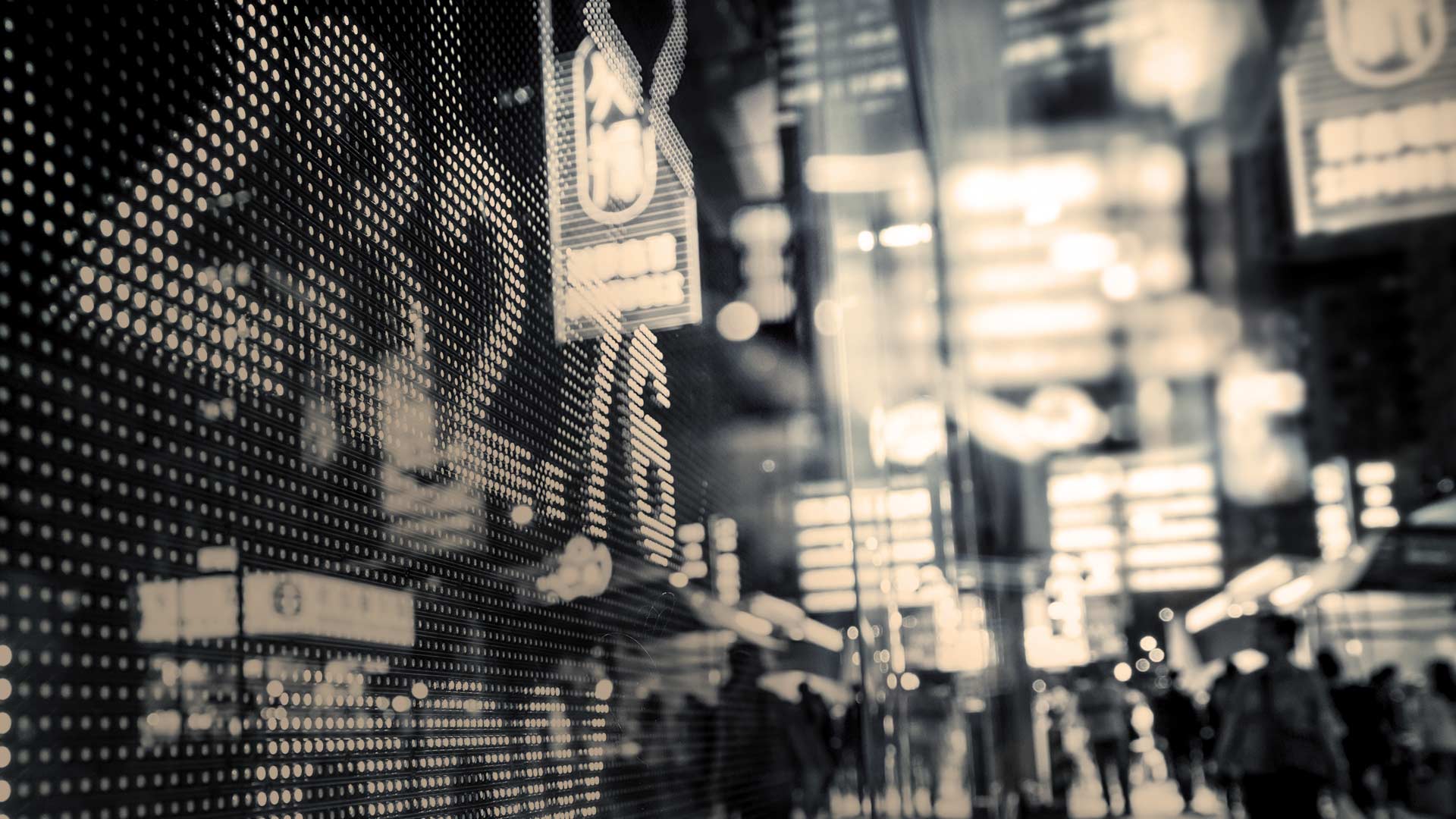 Numbers and statistics  on a black and white background.